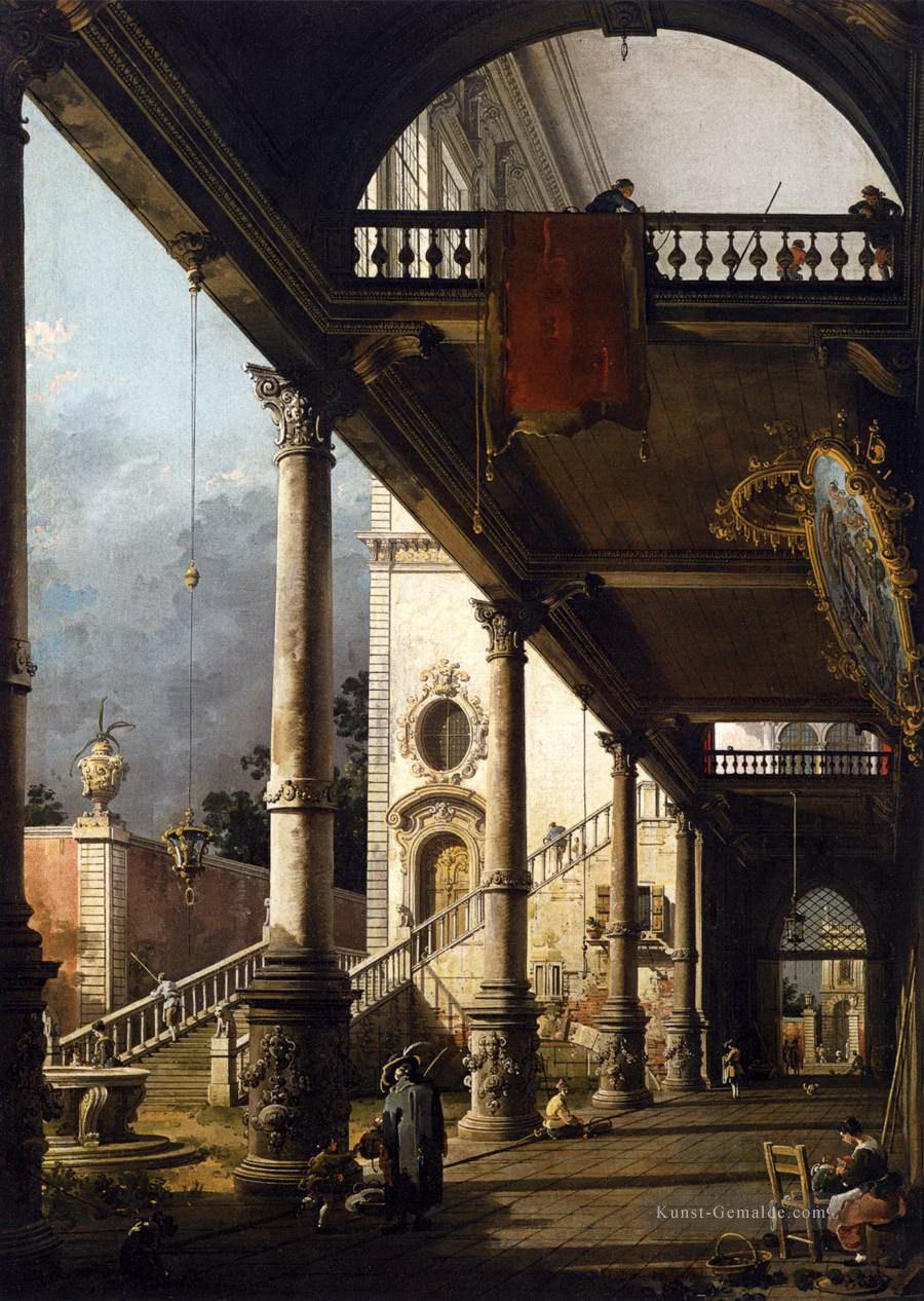 perspektivische Ansicht mit Portikus Canaletto Ölgemälde